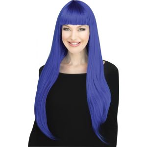 Cobalt blue party girl wig