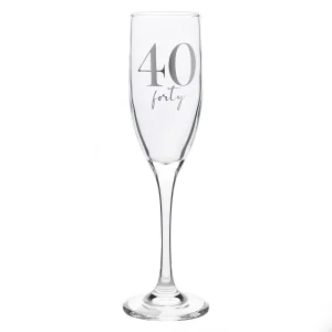 40th Birthday Milestone Champagne Flute