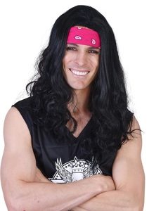 Ritchie Long Black with Headband Wig