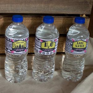 Glamping Party Water Bottle Labels