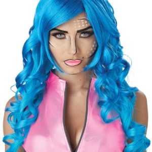 POP ART SUPERHERO WIG BLUE