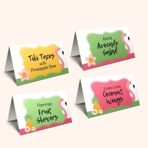 Tropical Flamingo Tent Cards